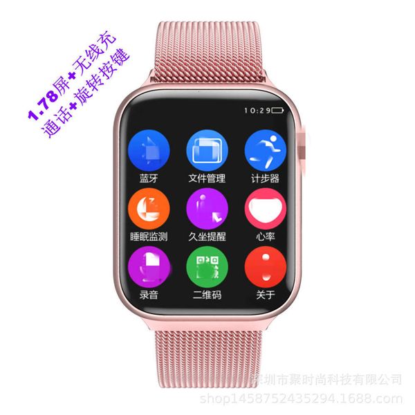 

k8 wirels charging smart phone bracelet 1.78 screen thermometry multi language multi-function bluetooth movement