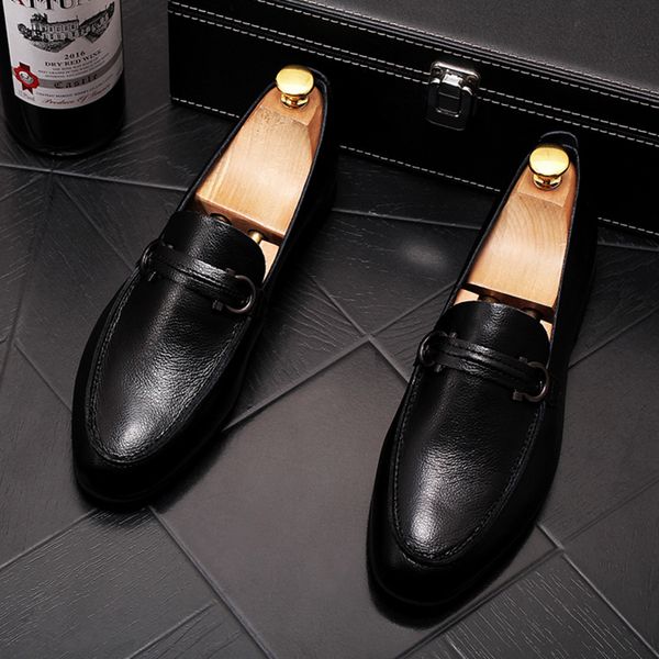 

business casual men formal marriage leather shoes summer slip-on driving shoe black gentleman moccasins male zapatos 7enw