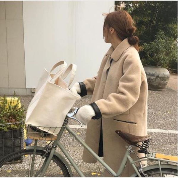 

large shopping bag jumbo canvas totes beach bag summer white casual totes 2019 ins fashion beige white color drop shipping