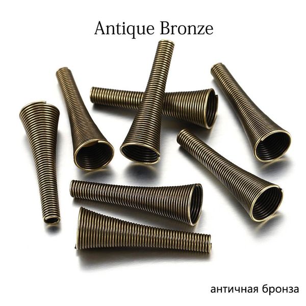 

12pcs metal spring funnel shape spacer beads caps diy beading supplies cone spring coil end caps for jewelry makings accessories h bbylwz, Silver