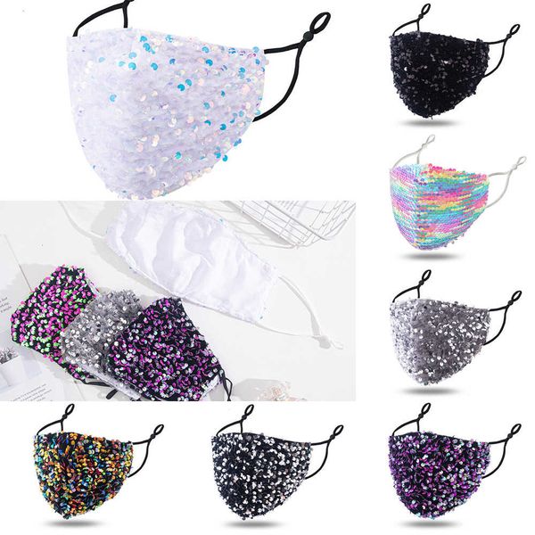 

bling masquerade mouth masks face veil sequin decoration club style party mask