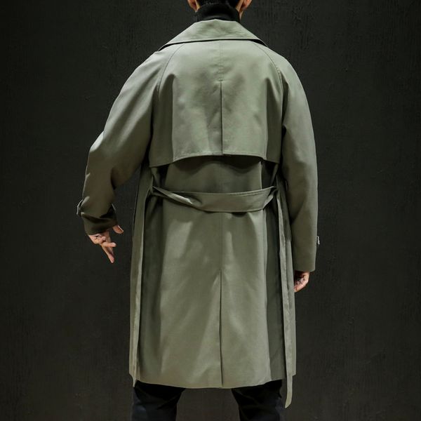 

2021 new spring quality men's coats double long coat style ewlr, Tan;black