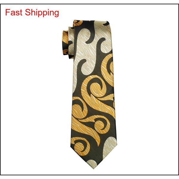

abstract yellow mens tie pocket square cufflinks set 8.5cm width meeting business casual party necktie jac qylkid nana_shop, Black;blue