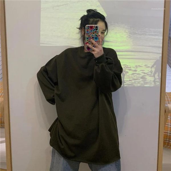 

women's hoodies & sweatshirts hip hoodie women loose plus velvet sweatshirt pockets letter casual oversized harajuku streetwear womens, Black