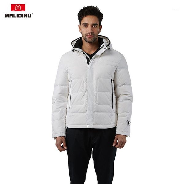 

malidinu 2019 men down jacket hooded winter down coat duck jacket men fashion parka brand thick warm winter -30c1, Black