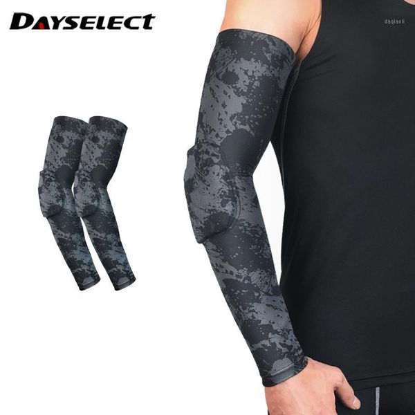 

elbow & knee pads honeycomb arm support protective gear training brace sleeve bandage for basketball volleyball1, Black;gray