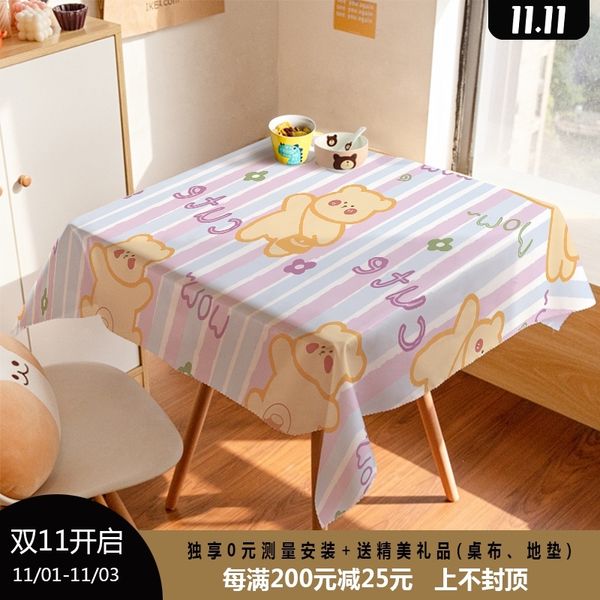 

desk ins student cotton linen table cloth waterproof oil proof tablecloth nordic light luxury net red