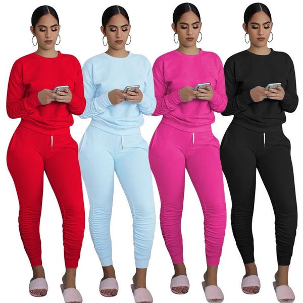 

two piece set women 2 piece set stacked leggings clothes for women outfits stacked pants tracksuit female fall clothes 2021, Gray