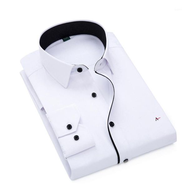 

2020 fashion reserved new men shirts long sleeve cotton social solid shirt camis reserva aramy men's striped shirt1, White;black