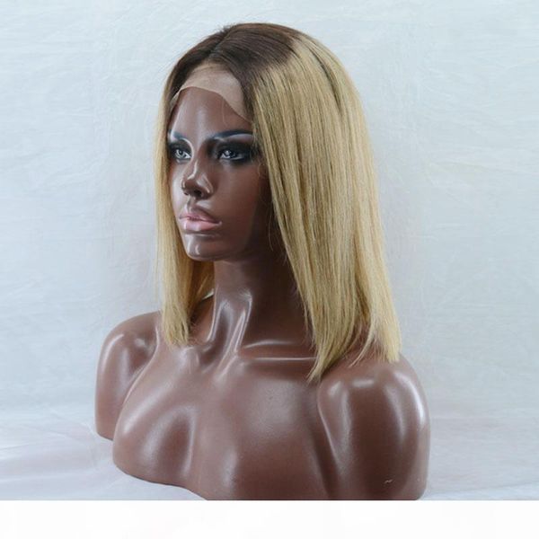 

full lace human hair wigs bob cut ombre 1b 27 wig front lace human hair bob cut wigs wigs, Black;brown