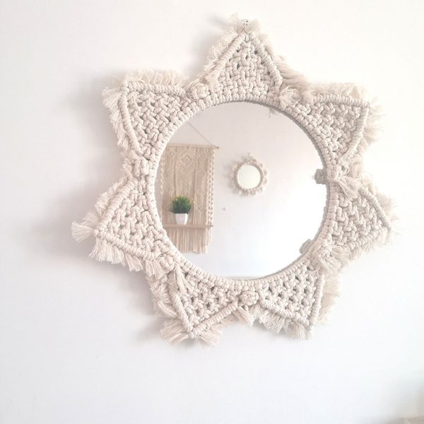 

nordic mirror handmade tapestry makeup mirror bedside bedroom homestay porch l home decoration wall hanging