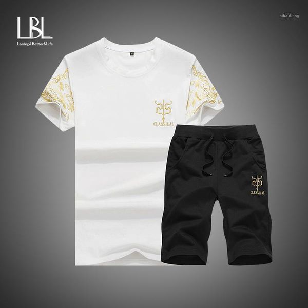 

2018 summer set mens causal two pieces suit short sleeve t-shirt & fashion male wear set tracksuit man t shirt tshirt homm brand1, Gray