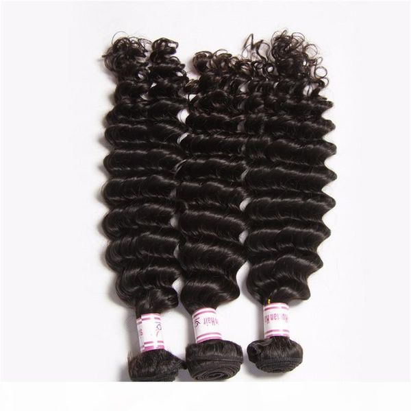 

human hair extensions brazilian virgin hair weaves natural black 1b color 3 bundles brazilian virgin hair deep waves can be dyed cheap