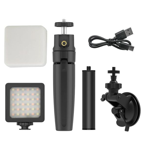 

led video light lamp lcd display 36 led 2800k-8500k with tripod + suction cup for camera pgraphy video live