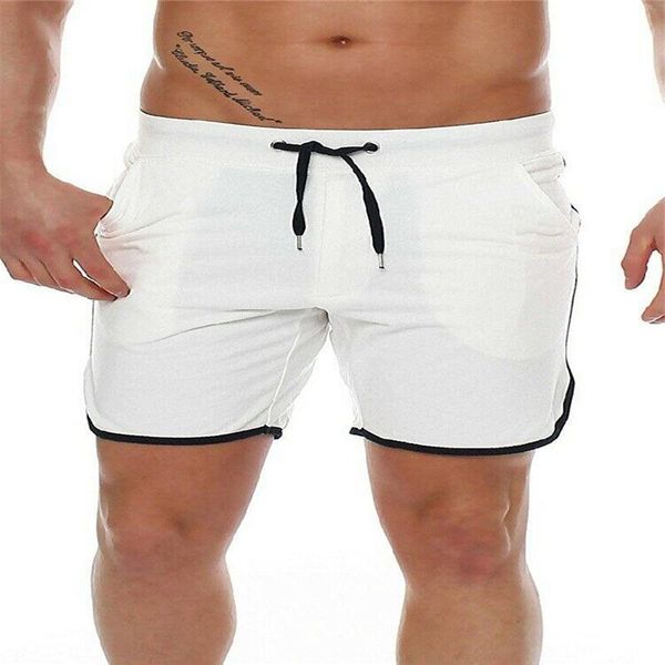 

uk men's summer joggers training casual sport gym shorts workout sweatpants, White;black