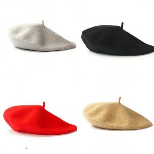 

wool beret hats women winter hat solid color fashion autumn winter beret hat for women flat cap hat felt berets 179 k2