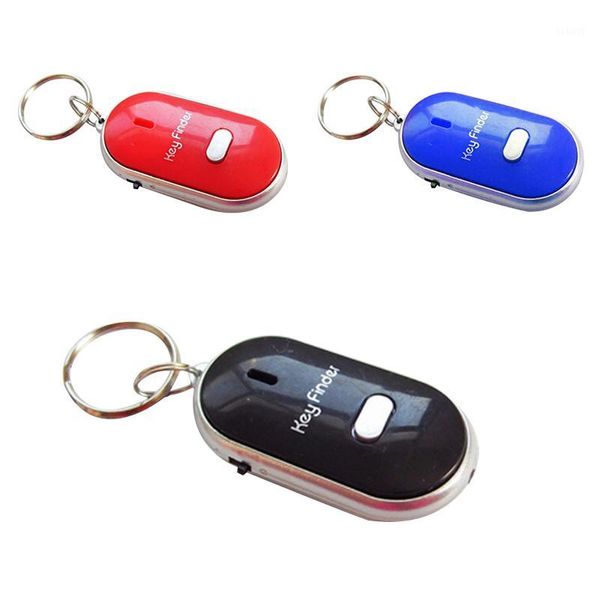 

wholesale- 1pcs white led key finder locator find lost keys chain keychain whistle sound control1