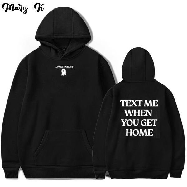 

ghost text me when you get home hoodies men women print funny vintage hoodie sweatshirts tracksuit, Black