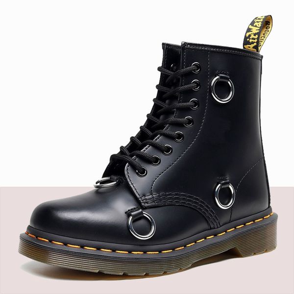 

корова высококачественные кожаные ботинки iqnq, Black