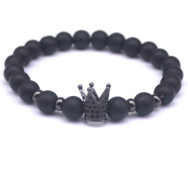 

2017 fashion black banichi natural stone charm women's bracelets imperial crown braiding brand macrame beads bracelets . wmtihw, Golden;silver
