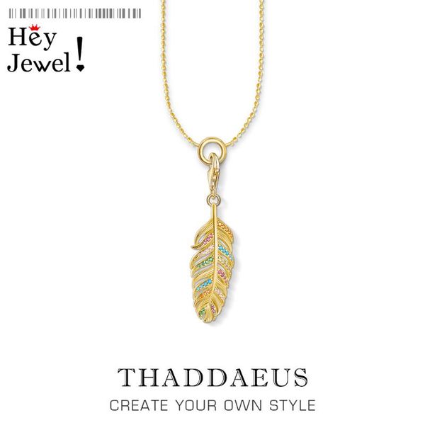 

charm necklace feather gold,2020 autumn summery lightness new fine jewelry europe 925 sterling silver bijoux gift for women