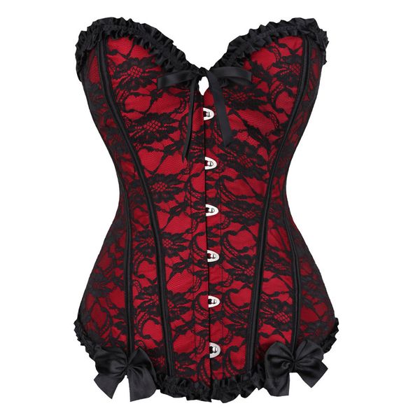 

lace corset, White;black