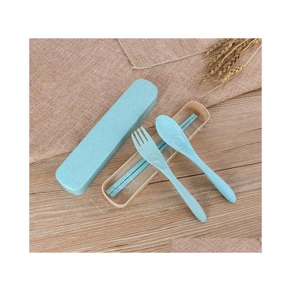 

exquisite health environmental wheat platycodon straw cutlery set portable camping tablewarel spoon fork chopsticks s sqcwfe wphome