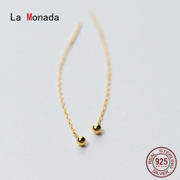 

dangle & chandelier la monada bead tassel hanging earrings for women silver 925 woman korean long drop minimalist female jewelry