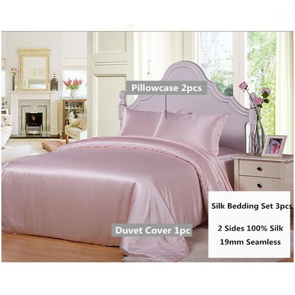 

bedding sets silk set 3pcs 19mm seamless 100% mulberry duvet cover oxford pillowcase multicolor multi size ls0300190061