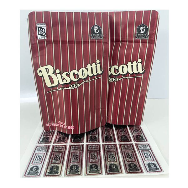 

backpack boyz biscotti resealable zip lock bags smell proof 420 packaging mylar bags with hologram stickers