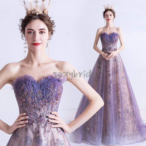 

elegant arabic lavender formal evening dresses sweetheart strapless floor length sparkle sequins long evening wear prom dress plus size, Black;red