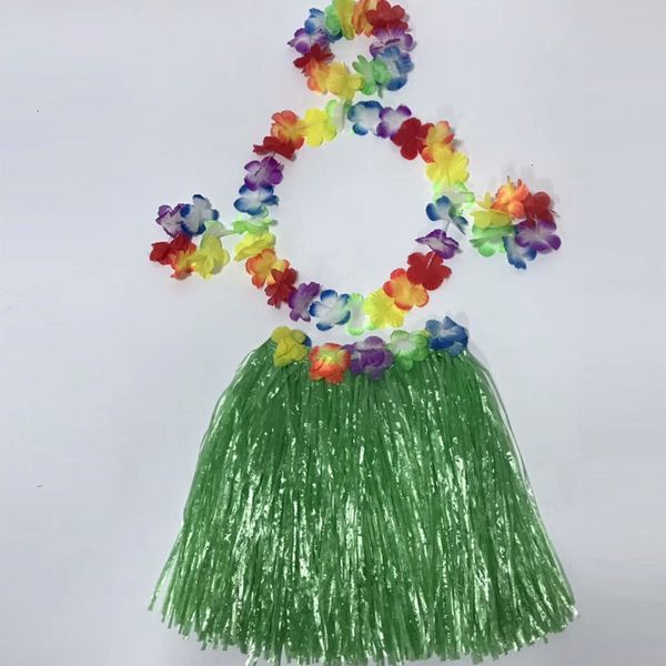 

hawaiian plastic skirt ball skirt party children's green silk