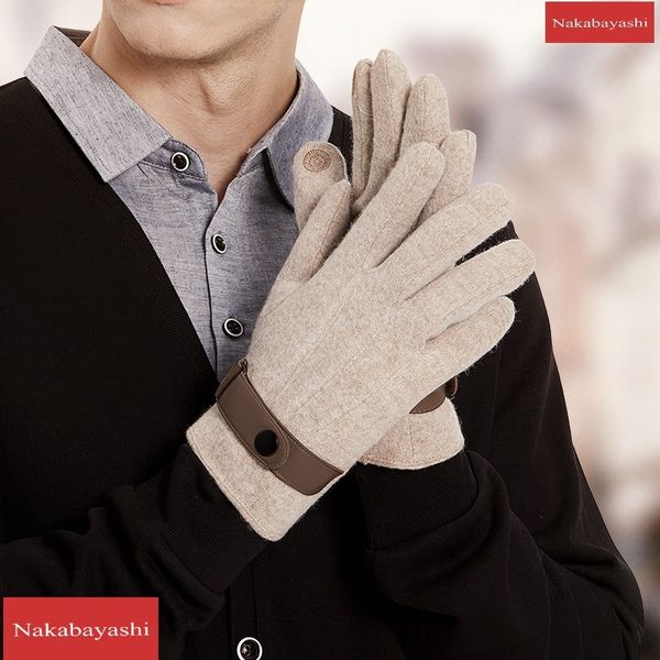 

warm outdoor plush wind touch screen men's and women's leisure business wool gloves