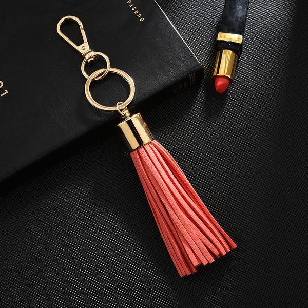 

new key chain with pu leather tassel for women llaveros mujer bag bugs car holderacessory keyring holder jewelry neh340 h bbyknc, Slivery;golden