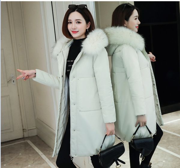 

2021 new women's to down female mid-winter long woman's coat big fur collar winter jacket qb36, Black