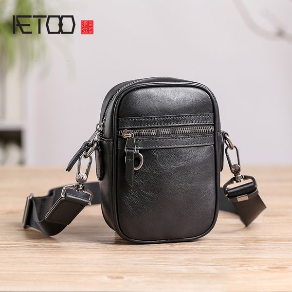 

hbp aetoo men's leather mini shoulder bag, fashion trend slash ingres strap, head leather casual mobile phone bag