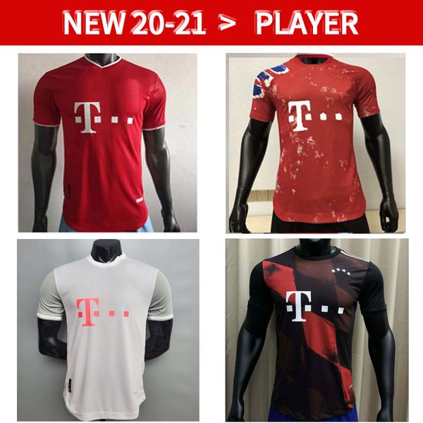 

20 21 bayern player version soccer jerseys lewandowski jersey 2020 2021 hummels football shirt men uniforms, Black;yellow