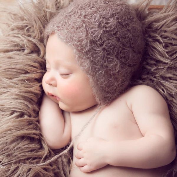 

newborn pgraphy props baby p props mohair baby hat knitted hat, Yellow