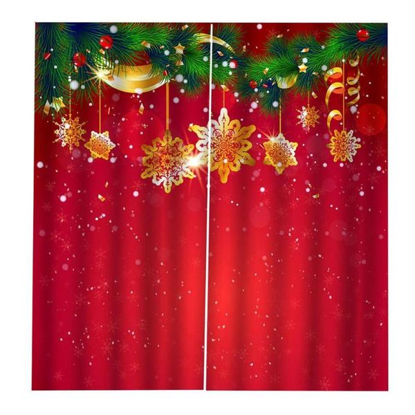 

curtain & drapes christmas snowflake decoration full blackout hook print bedroom living room decorative
