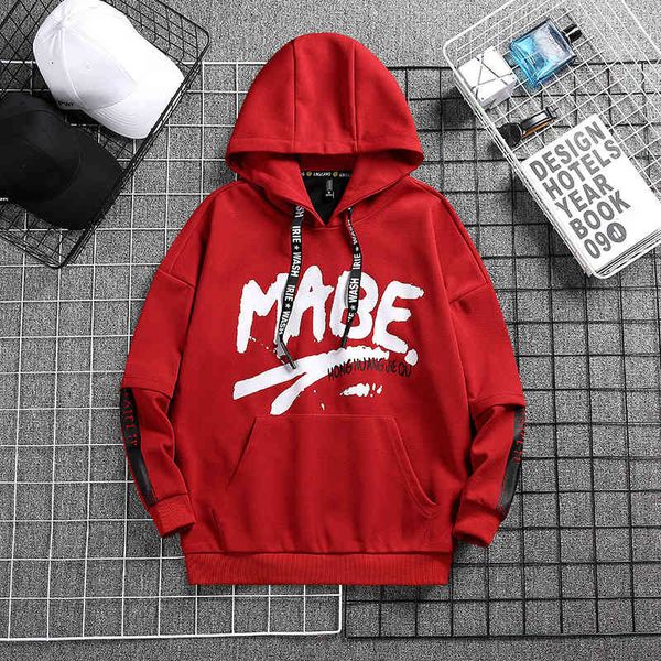 

sweater hoodies men's hooded autumn youth fashion printing casual brand hoodie, Black