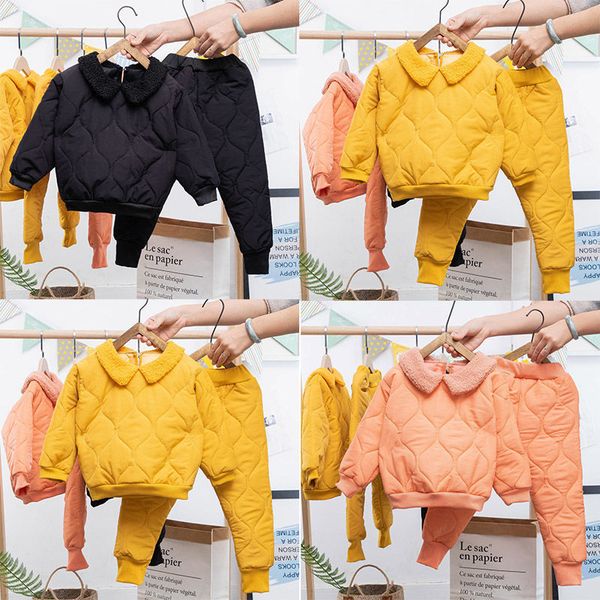 

boys' girls' coats autumn and winter children's light down cotton clothes foreign style suit baby's padded jacket thic, Blue;gray