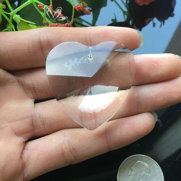 

45mm heart crystal prisms chandelier part pendant suncatcher glass art hanging home decor diy ornament faceted h bbycyj