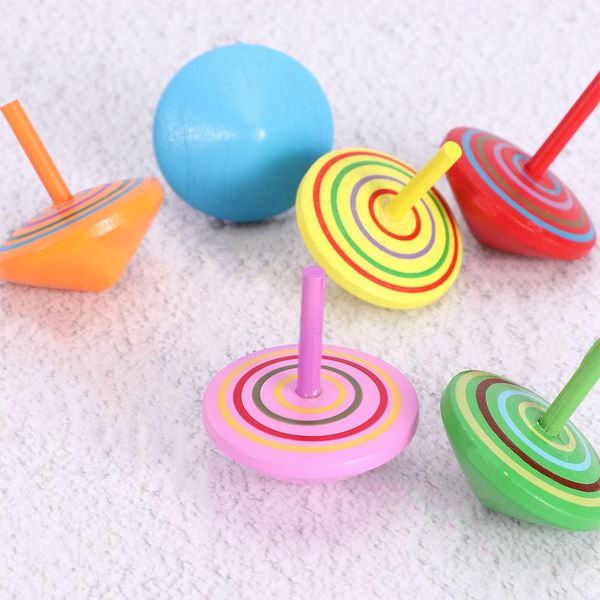 

1pc funny exquisite hand spinning toy children kid leisure gift classical multi color wooden rotate spinning toys wmtodf