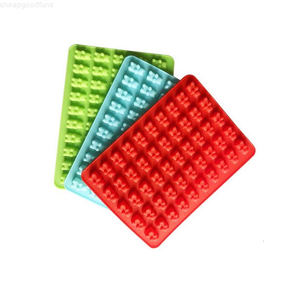 

silicone practical cute gummy bear 50 cavity tray make chocolate candy ice jelly mold diy children cake tools wholesale dh2502