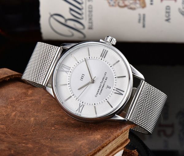 

2020 new three stitches quartz watch fashion watches ts 1853 wristwatches with calendar grid strap gift montre de luxe, Slivery;brown