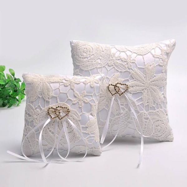 

pillow bride and groom wedding ring crystal fake pearls decor cushion bearer holder