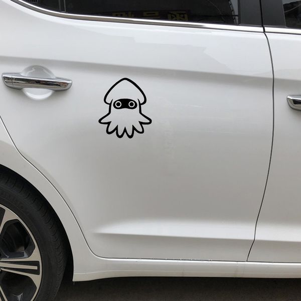 

car sticker cute little squid cartoon decal car decoration accessories sticker waterproof cover scratch black/white, 15cm*13cm