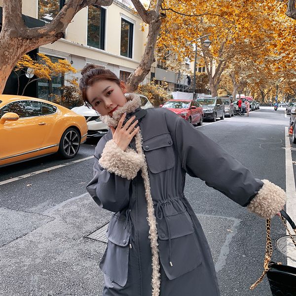 

2021 new new women casual solid thick winter jacket plus size stand collar parka casual slim overcoat winter jacket zpop, Black