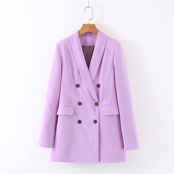 

[ewq] sweet women jacket fashion suits outwear women purple blazer long sleeve blazer office ladies new arrival autumn outwear lj201212, White;black