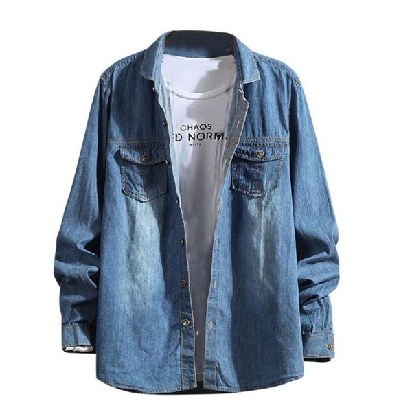 

men's casual shirts style fashion denim long sleeve shirt comfortable blouse -3xl camisa masculina camisas hombre hawaiian, White;black